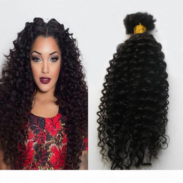 

mongolian kinky curly bulk hair 1 bundles 100g human hair for braiding bulk no attachment, Black
