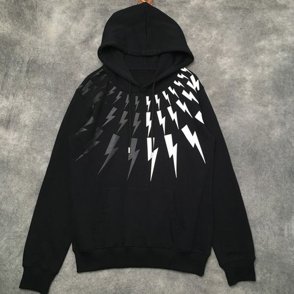 

мода мужчины весна и осень пуловер свободная пара мужчины мужчины и женщины повседневная куртка печать свитер с капюшоном, Black