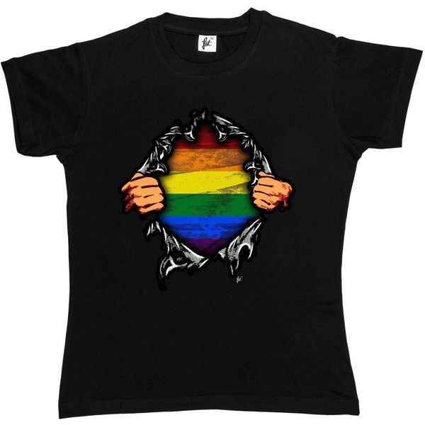 

sport 2019 men fashion showing true gay pride rainbow colours lgbt womens ladies t-shirt tee shirt