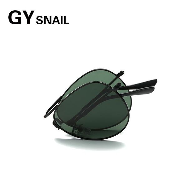 

sunglasses gysnail pilot folding men polarized women fashion brand designer vintage foldable sun glasses for oculos 2021, White;black