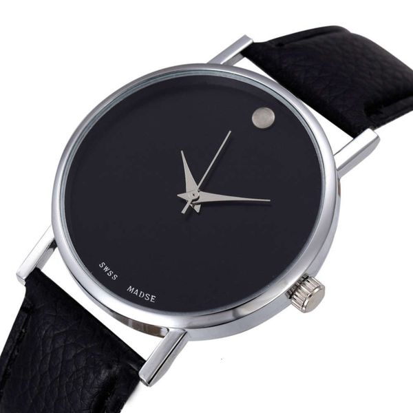 

women's new men's watch quartz watch belt can be korean version simple neutral leisure, Slivery;brown