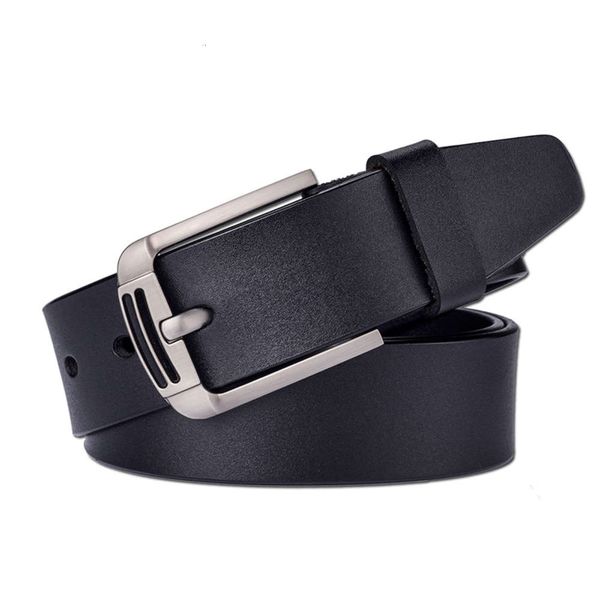 

leather pin buckle belt men's leather belt casual belt, Black;brown