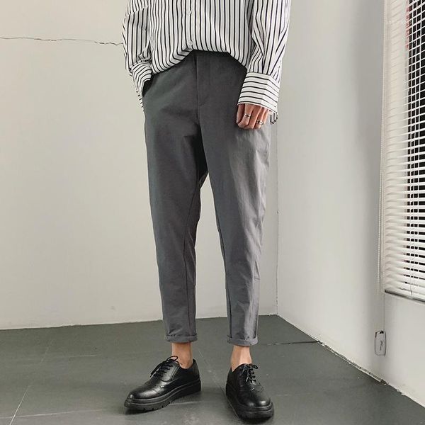 

nice spring and summer korean version of the chinese style men harlan casual sports solid color dating high-quality pants1, Black