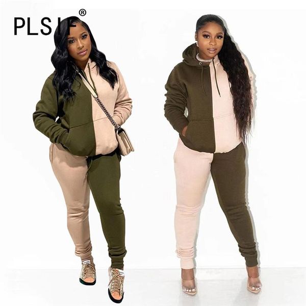 

new popular patchwork women set hoodies 2 pieces clothes suit female sporty matching suit, Gray