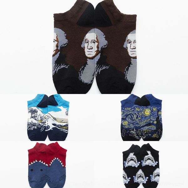 

ps068 нового творческого хлопка мода весной и летом хип-хоп моды для мужчин и женщин хлопок пар улицы пара sockssocks масла portr животного, Black