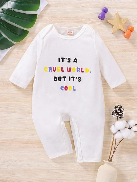 

baby slogan graphic jumpsuit she01, Blue