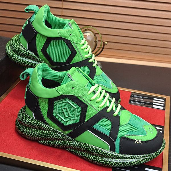

black mens sports shoes spring and summer red sneakers fashion trend designer brand mesh breathable non-slip outsole classic mens green snea