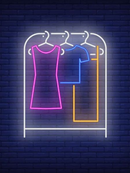 

neon sign for clothes on rack lamp real glass tubes resterant decorate shop sell light l display coffee impact attract light