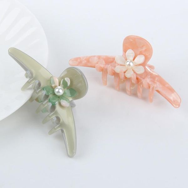 

2021 new design fashion women girls hair clip simulated pear flower acetate hair barrettes headwear floral hairpins tiara, Golden;silver