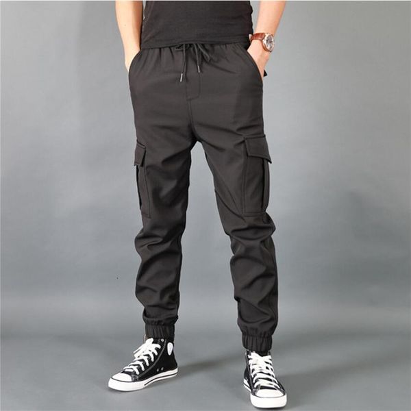 

2021 new mens winter thick warm pants casual fleece pockets fur trouser plus size m-4xl fashion loose baggy joger worker male y4uz, Black