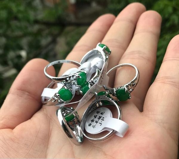 

malay jade green ring gift lady, Silver