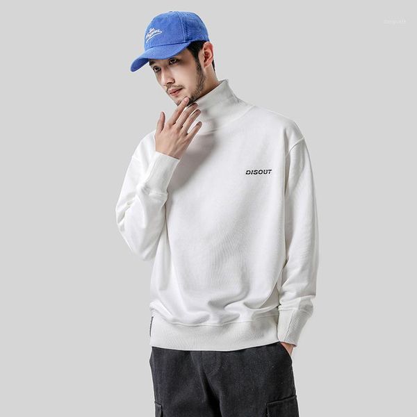 

2019 spring and summer men's new solid color high collar long-sleeved hoodies loose temperament trend cotton harajuku1, Black