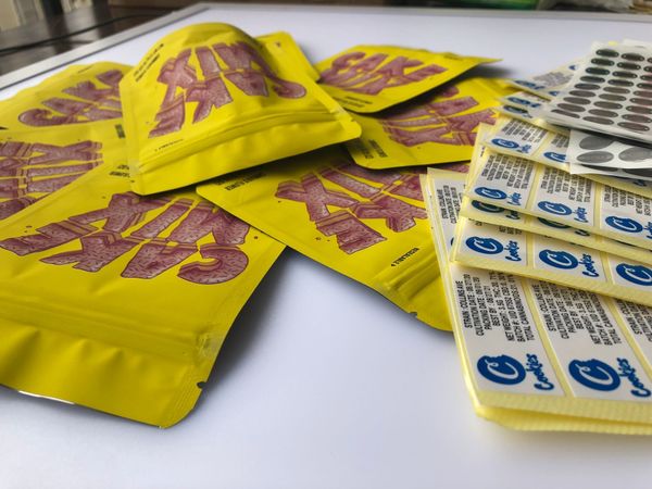 

этикетка mix наклейки печенье местного proof edibles голограмма сумка сумка medicated ароматизаторы майларового торт запах и сумки желтого s, Pink;blue