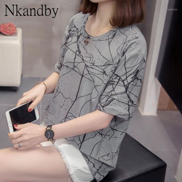 

plus size cotton graphic & tees for women 2020 summer trendy loose short sleeve vintage t-shirts oversize harajuku tshirts1, White