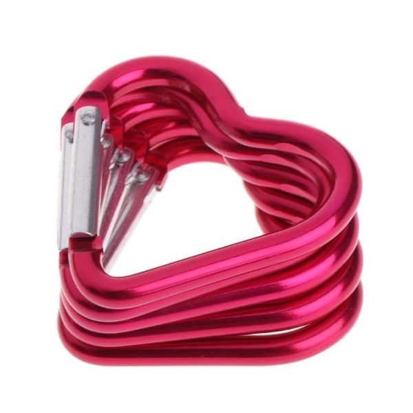 

10pcs outdoor ring aluminum heart keychain hook clip climbing camping outdoor 10pcs jlldml