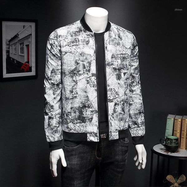 

male floral jaqueta masculina slim fit bomber print vintage jacket club outfit men 5xl1, Black;brown