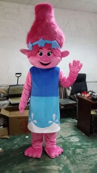 

mascot costumes poppy&ampbranch mascot movie from dream works trolls costume mascot theme mascotte carnival costume halloween gift, Red;yellow