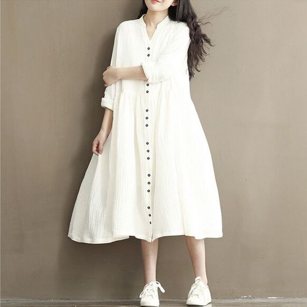 

women autumn in summer long gown mark western loose cotton suit dress