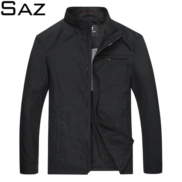 

saz men's zip-front golf jacket, Black;brown