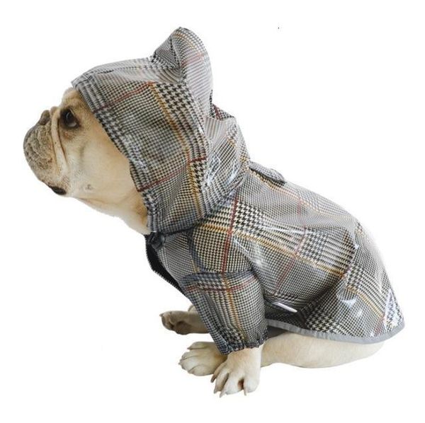 

for french bulldogs and pugs fashion plaid raincoat coat pet dog clothes