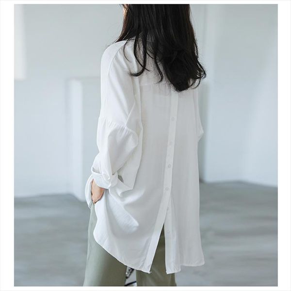 

2021 oversize white shirt female autumn large size loose casual long sleeve shirt women single breasted blouse plus size