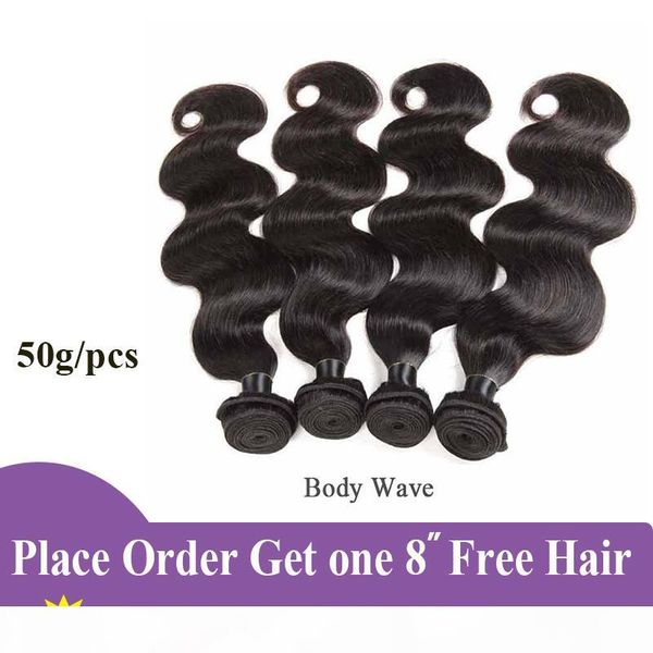 

body wave 3 4 5 6 bundles lot brazilian remy hair weaves 50g pcs body weave 100% brazilian malaysian virgin human hair weft, Black