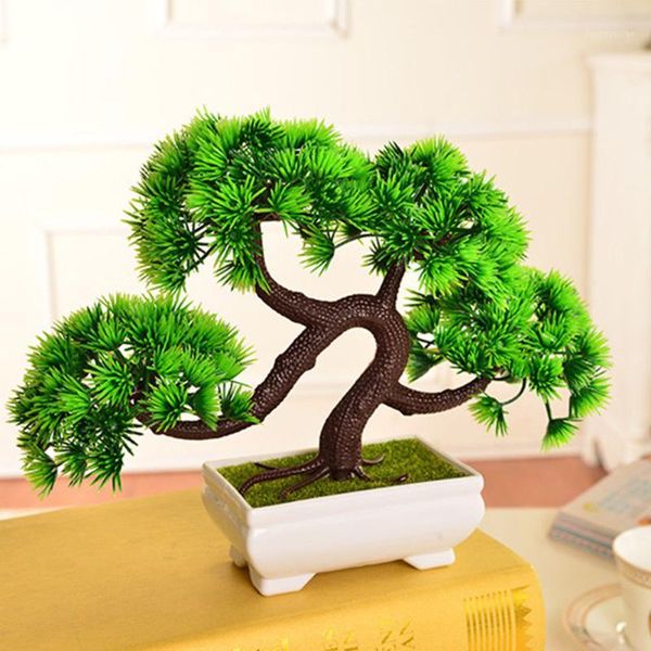 

decorative flowers & wreaths artificial pine tree bonsai plant home office deskdesk potted landscape creative simulation decoration1