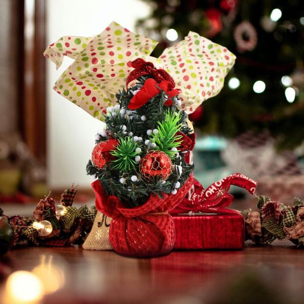 

2pcs christmas tree decorative christmas tree mini xmas decor