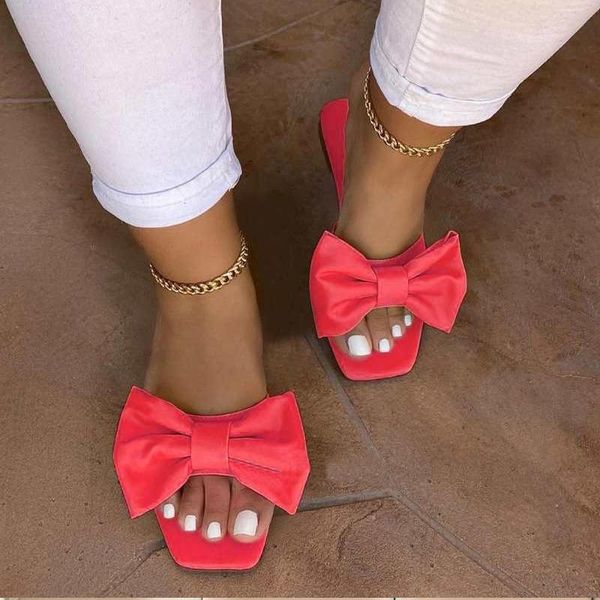 

sandals slippers women slides bow summer bow-knot flat female floral beach shoes, Black