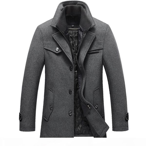 

2018 new men winter шерстяное пальто slim fit куртки mens вскользь толстый хлопок теплое верхняя одежда куртки пальто человек бушлат плюс ра, Black;brown
