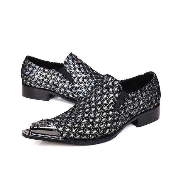 

dress shoes christia bella new fashion feather print men banquet real leather wedding party pointed toe formal 220223, Black