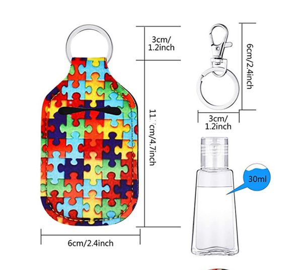 

in stock hand sanitizer bottle holder keychain bags key rings hand soap bottle holder neoprene ing
