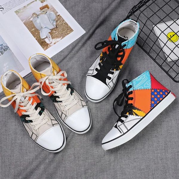 

autumn high canvas sneakers men new 2020 fashion mens canvas shoes casual colorful men vulcanize shoes zapatillas lona #ss62