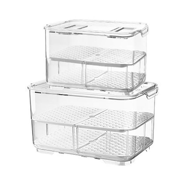 

storage bottles & jars pazere refrigerator fresh-keeping drain box 2-layer covered fruit vegetable containers