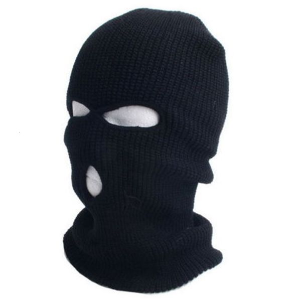 

balaclava black knit 3 hole ski hat mask face shield beanie cap snow winter warm summer fashion