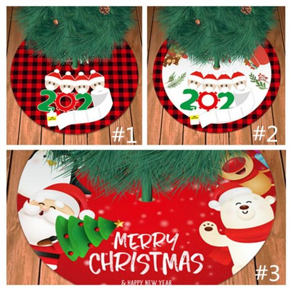 

плед printed 2021 stay at home елка юбка карантин орнамент маска семья творческий xmas tree bottom украшение e101205, Black;white