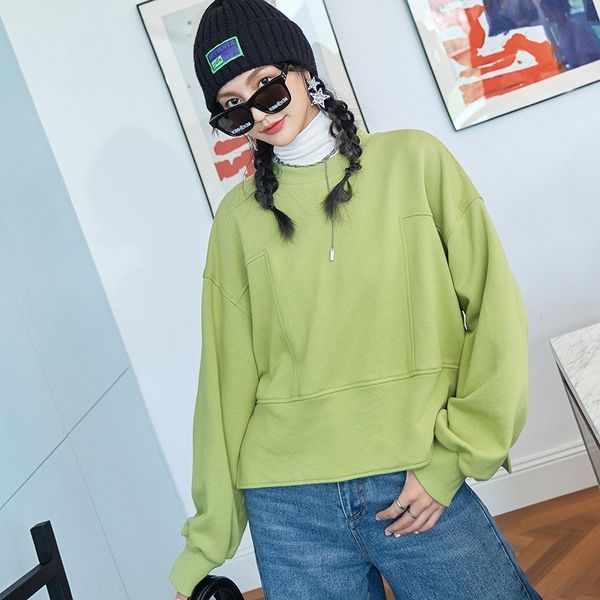 

v7a6u s5812 women's casual women's korean style sweater sweater designer urban clothing 2020 spring and autumn new solid color qj4, Black