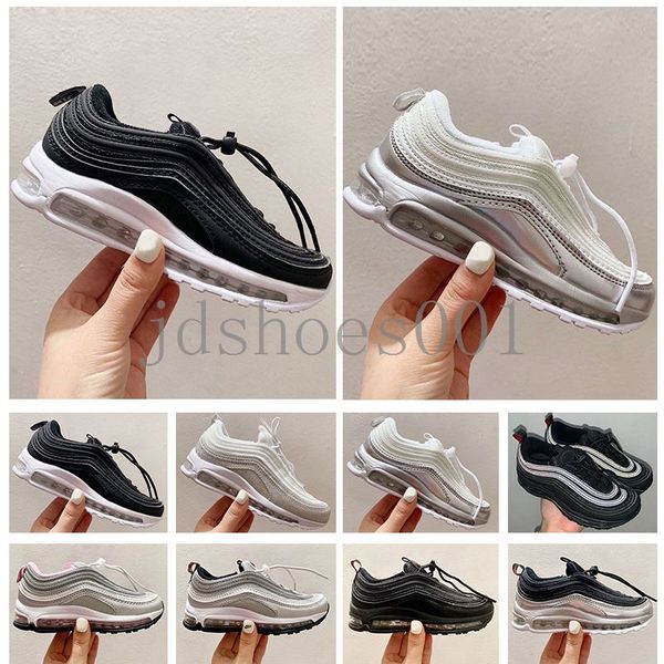 

2020 kids shoes air cushion 97 og metallic gold silver bullet triple white black 97s trainers undefeated plus tn maxes undftd sneakers q32y9