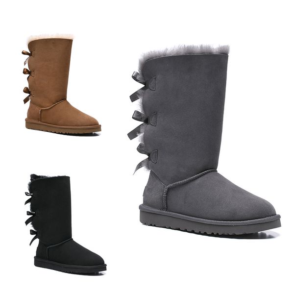 

women winter snow boots lightweight fur knee comfortable short bootie thick plush keep warm slip on ladies flock platform cotton shoes, Black