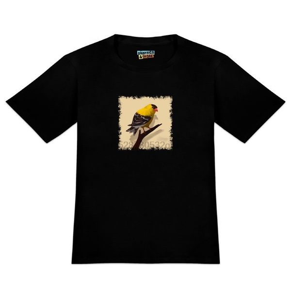 

goldfinch bird on tree limb novelty jurney print hoodie hip hop short sleeve plus size sport sweatshirt hoodie t shirt