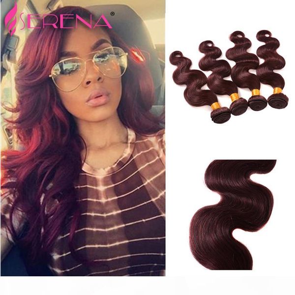 

burgundy brazilian body wave virgin human hair weave bundles wine red 99j peruvian malaysian indian cambodian hair extensions double wefts, Black