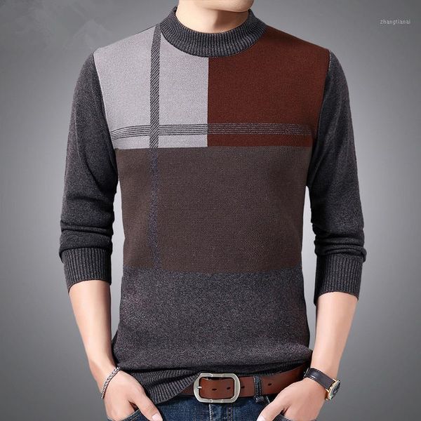 

2020 men's casual thick warm winter striped sweater for knitting man dress pullover knitwear clothing1, White;black