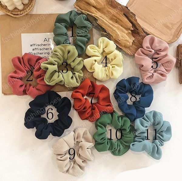 

fashion1c38winter 11 color women scrunchies girls solid sweet elastic ring hair ties accessories ponytail holder hairbands rubber b