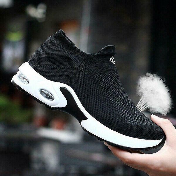 

women mesh sneaker loafer breathable shoes sport shoes shake running, Black