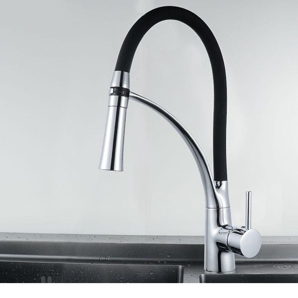

solid brass chrome black kitchen faucets deck mounted single handle kitchen faucets cold mixer tap 2 functions kit qylvhl
