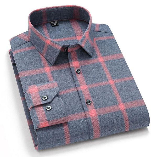 

men's casual shirts long sleeve men's plaid shirt fashion comfortable soft autumn spring regular fit brushed checked, White;black