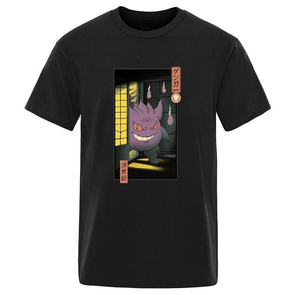 

purple ghost ukiyo oversize round neck fashion camiseta hombre casual hip hop graphic hooded sweatshirt hoodie men t shirt