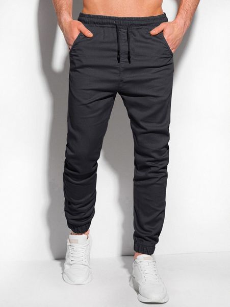 

men drawstring waist slant pocket pants e4xq#, Black