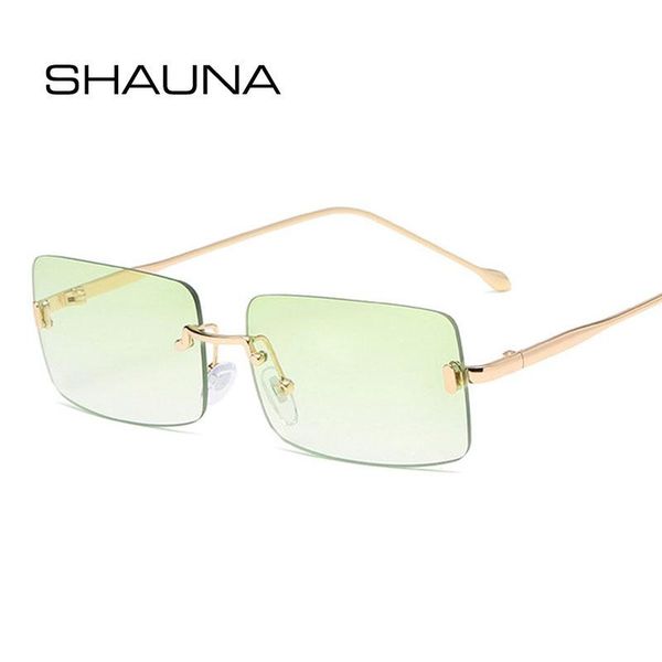 

sunglasses shauna fashion rivets rimless ins small tinted retangle sun glasses uv400, White;black