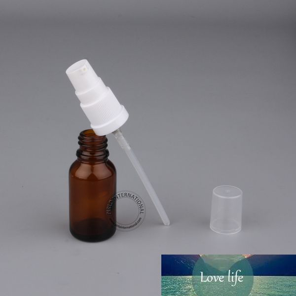 Großhandel 30 teile/los A++ 15 ml Flasche für ätherische Öle, 1/2 oz Glassprühflaschen, 15 ml Mini-Parfümfläschchen aus Glas, weiße Lotionspumpe